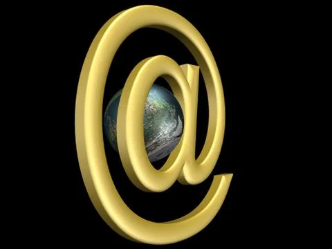 3D e-mail sign Stock-Illustration