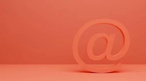 3d e-mail symbol on a monochrome orange background. 스톡 일러스트