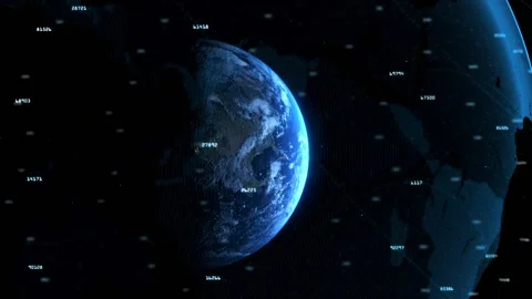3D Earth And Numbers Stock Footage 285216887