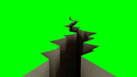 3D Earth Crack Ground Rift Opening Green Screen Stock Footage 340675808