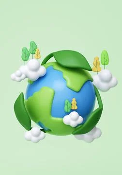 3d Earth Day Save World Environment. Sustainable industry. Ecological Stock Illustration