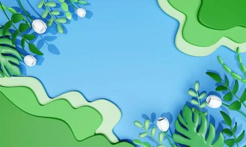 3d earth with flower. Concept of Save the Earth, Protect environmental and eco Stock Illustration