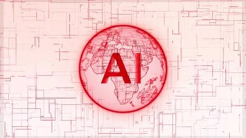 3d earth globe AI technology Stock Illustration