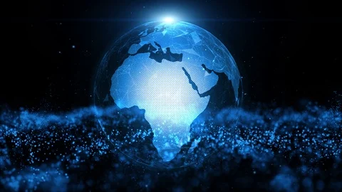 3D Earth globe on artificial intelligence cyberspace background Vídeos de archivo 119935863