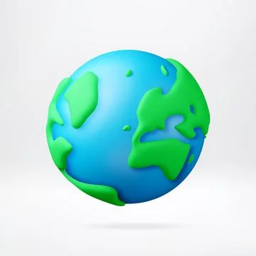 3D earth globe with blue ocean and green continent イラスト素材