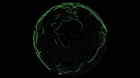3d Earth Globe Green Margin Stock Footage 11340466