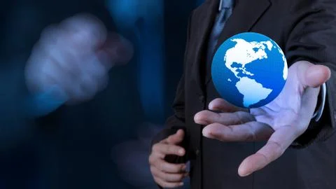 3d earth globe in his hand as concept Ilustração Stock