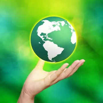 3d earth globe in his hands イラスト素材