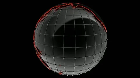 3d Earth Globe Orange Margin Stock Footage 11340452