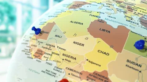 3d earth globe with pinpoints Illustration