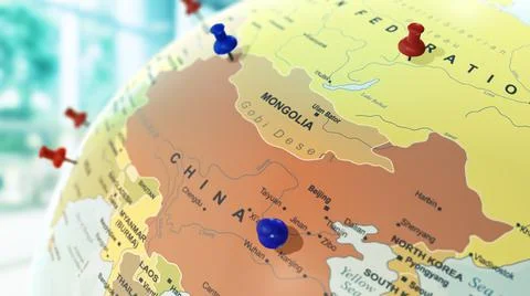 3d earth globe with pinpoints イラスト素材