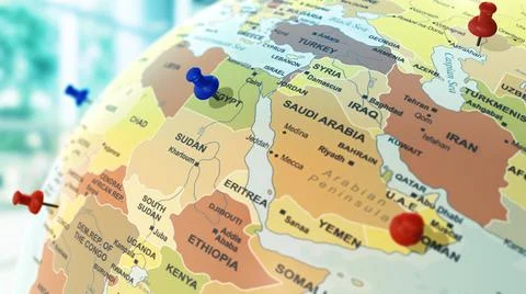 3d earth globe with pinpoints Illustration