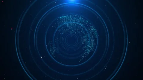 3d Earth globe rotation computer binary data network background. global, network Stock Footage 293013639