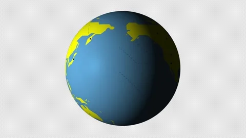 3D earth globe rotation showcasing continents and oceans Vidéo 334113017