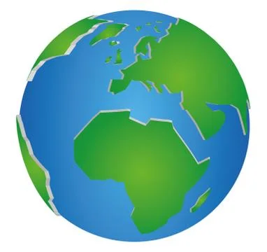 3D Earth Globe Vector Graphic Stock Illustration
