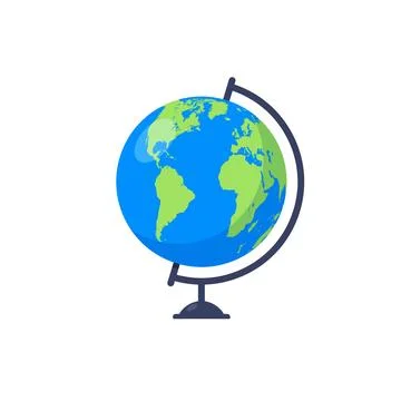 3d earth globe world vector icon. Travel globus cartoon simple illustration Stock Illustration