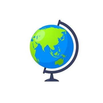 3d earth globe world vector icon. Travel globus cartoon simple illustration Stock Illustration