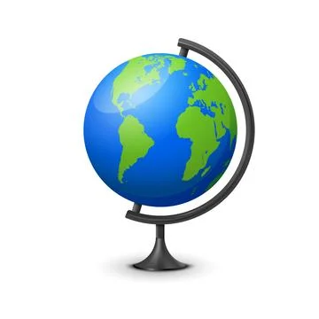 3d earth globe world vector icon. Travel globus cartoon simple illustration Stock Illustration