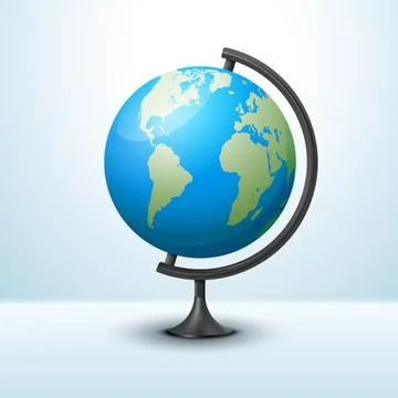 3d earth globe world vector icon. Travel globus cartoon simple illustration Stock Illustration