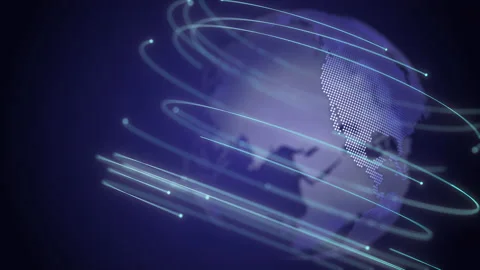 3d earth graphic symbolizing global trade Video stock 176106050