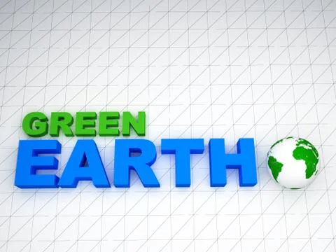 3d earth green Stock Illustration