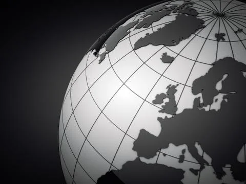 3d earth on grey background Stock Illustration