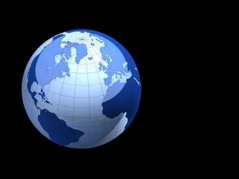 3d earth isolated on black background Stock Illustration