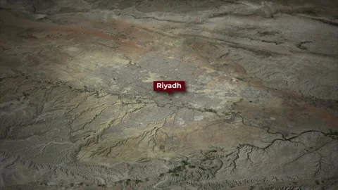 3D Earth Map Zooming to Riyadh, Saudi Arabia Satellite View Stock Footage 338301726