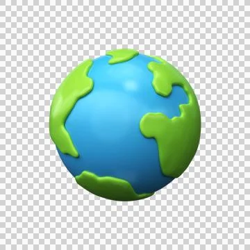 3d earth planet icon. Concept of environmental conservation. Stock Illustration