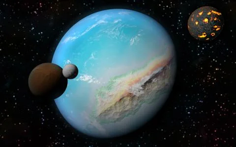 3D Earth like planet Illustrazione stock