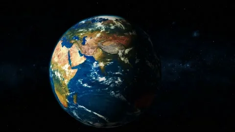 3d Earth planet zoom in on space with star Stock Footage 221905327