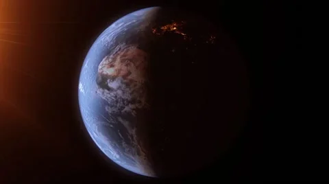 3d earth rotate from sun Stock Footage 46182411