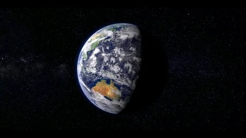 3D Earth Rotating Earth Loop Small Shadow Stock Footage 117427707