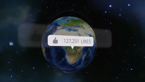 3D Earth rotating in space pulsing like bubble upon updating counts visualizing Stockbeeldmateriaal 310283231