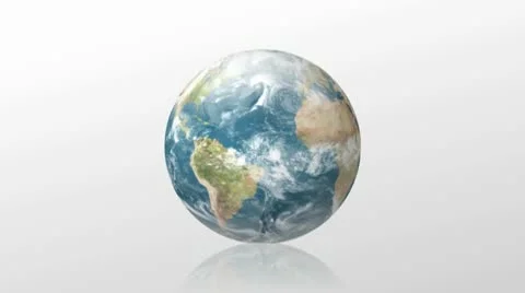 3D Earth on White Background Stock Footage 10587641