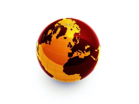 3d earth on white background Stock Illustration