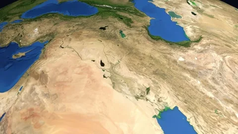 3D Earth Zoom Animation Centered on Palestine and Middle East Region Stock Footage 331556783