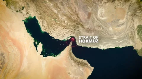 3D Earth Zoom To Strait Of Hormuz Map With Highlight Vidéo 339770562