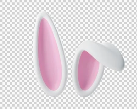 3d Easter bunny ears with soft white fur Stock-Illustration