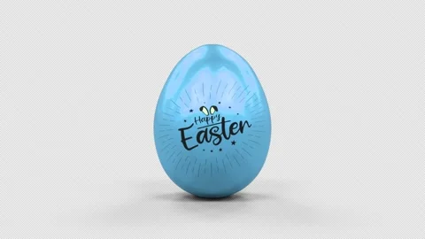 3D Easter Egg Blue color loopable with alpha Stock Footage 148245300