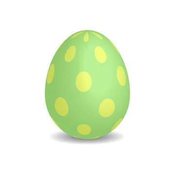 3D Easter egg. Green and yellow. Stock Illustration