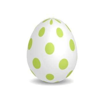 3D Easter egg with green dots Stock Illustration