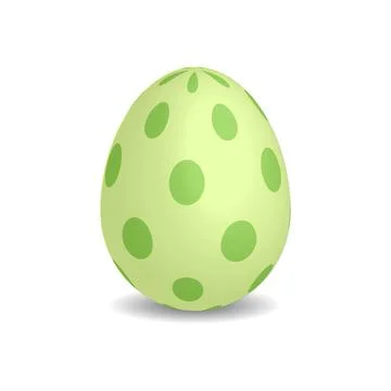 3D Easter egg with green dots Stock Illustration
