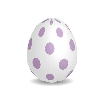3D Easter egg with lilac dots Stock Illustration