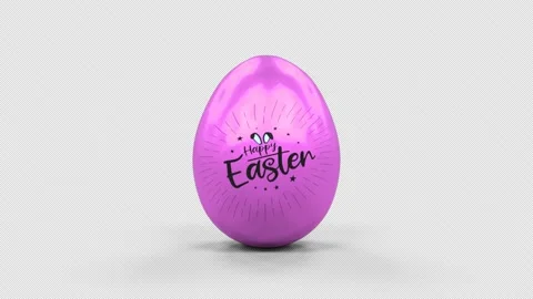 3D Easter Egg Pink color loopable with alpha Stock Footage 148245200