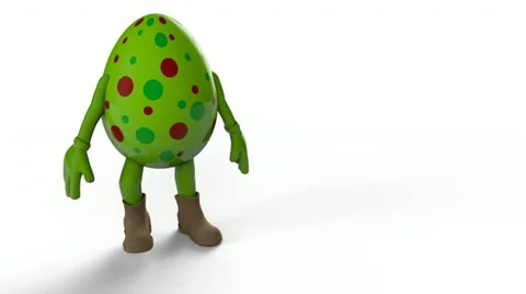 3d easter egg walking Stock Footage 10826811