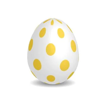 3D Easter egg with yellow dots Stock Illustration