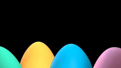3D EASTER EGGS ANIMATION. TRANSPARENT ALPHA CHANNEL. Stock Footage 74165235