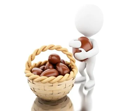 3d Easter eggs in a basket Stock Illustration