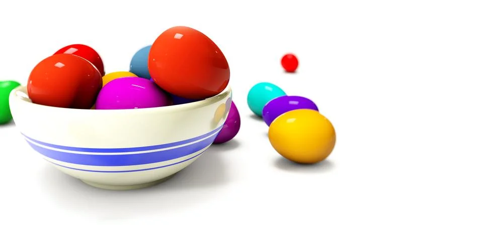 3d Easter Eggs on a white background Stock Illustration